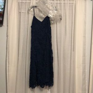 Alice and Olivia navy blue eyelet dress